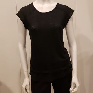 Cap sleeve slub knit